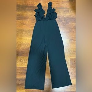 Black Ruffle Top Jumpsuit